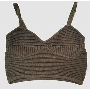 Military Green Aerie Take Charge Sweater Corset Tank Crop Top Bralette Size S